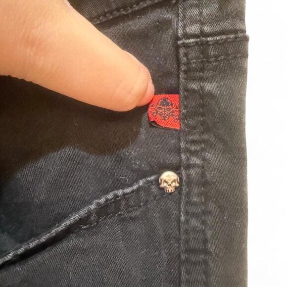 Black Vintage Tripp NYC Skinny Jeans w/Skull Details Sz 16 - Picture 3 of 7